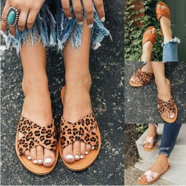 Women Cross Strap Comfy Non Slip Beach Casual Flat Slippers