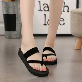 Women Clip Toe Comfy Non Slip Casual Beach Platform Slippers