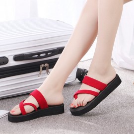 Women Clip Toe Comfy Non Slip Casual Beach Platform Slippers