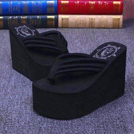 EVA Clip Toe Flip Flops High Heels Platform Beach Slippers